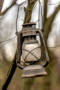 Low angle view of old lantern