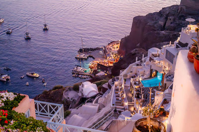 High angle view of sea