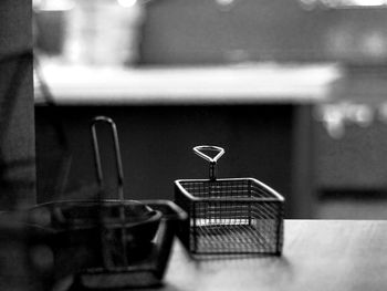 Close-up of wine glass on table
