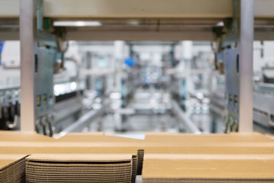 Close-up of an empty seats on table