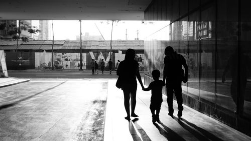 Woman walking in city