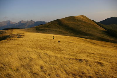 Scenic view of mountains against clear sky