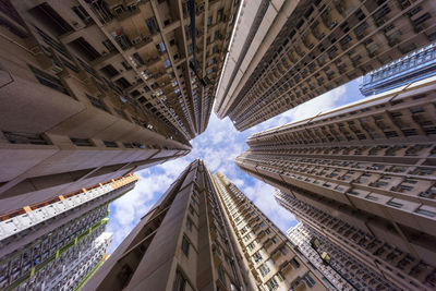 Low angle view of buildings against sky