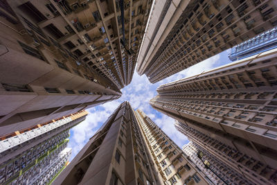 Low angle view of buildings in city