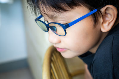 Close-up portrait of cute boy