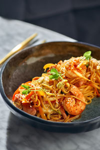 Close-up of food in bowl on table