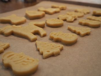 Close-up of cookies on table