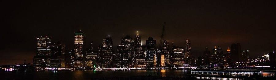 Illuminated city at night