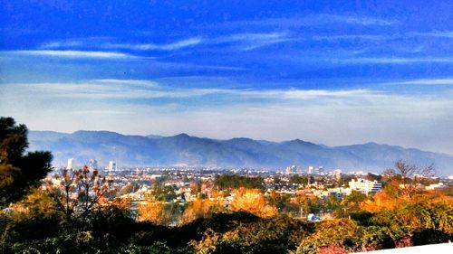 Scenic view of landscape against sky at night