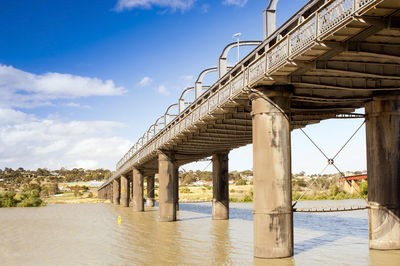 Bridge spanning the murray river in australia at the town murray bridge in south australia
