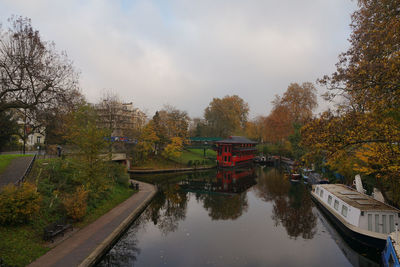 Scenic view of trees during autumn against sky