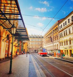 Railroad tracks in city