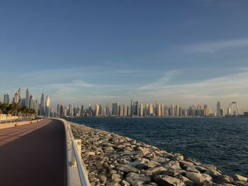 Panoramic view of city against clear sky