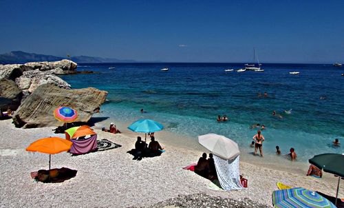 View of people on beach