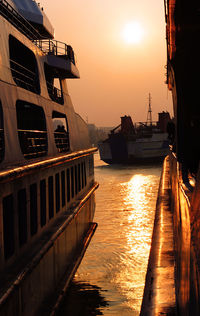 View of sea at sunset