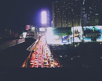 Illuminated city at night