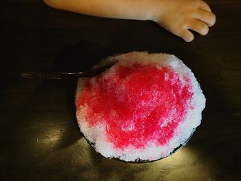 Close up of red food