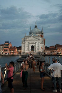 Group of people in front of building