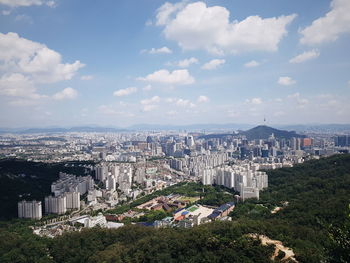 High angle view of city