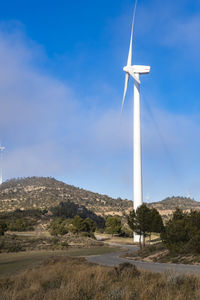 Wind turbines in rural area in spain
