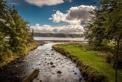 Scenic view of river against sky