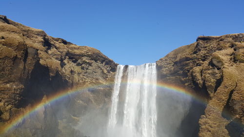 Scenic view of waterfall