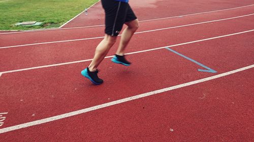 Low section of man running