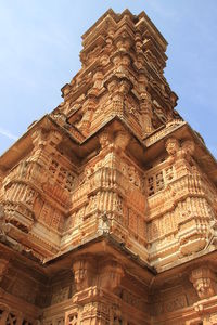 Low angle view of temple building against sky