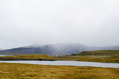 Scenic view of landscape against clear sky