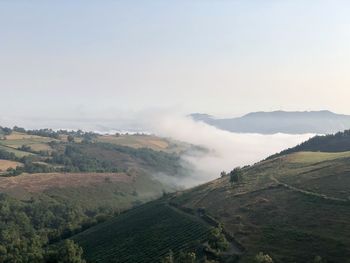High angle view of landscape against sky