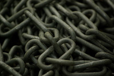 Full frame shot of metal chains 