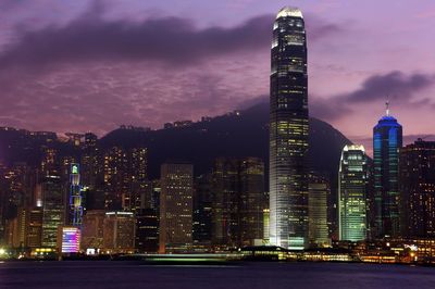 View of city against cloudy sky