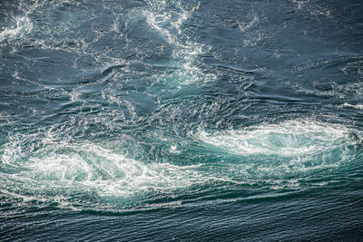 High angle view of waves at sea