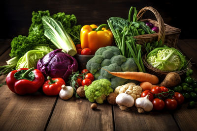 Close-up of vegetables on table