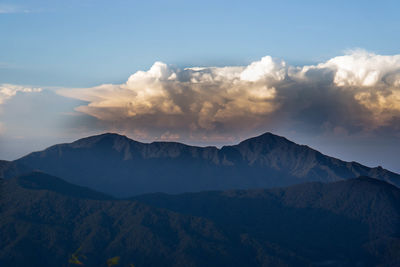 Scenic view of mountains against sky