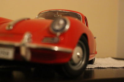 Close-up of toy car