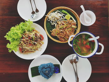 Directly above shot of food on table