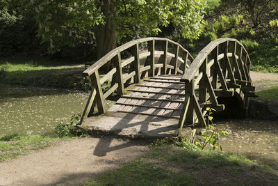 Empty bench in park