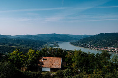 Scenic view of farm against sky