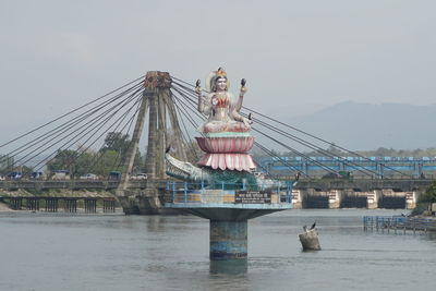 Golden gate bridge over water against sky