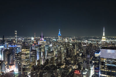The new york city skyline at night is a breathtaking sight.