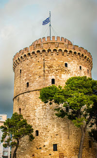 Low angle view of historic building against sky