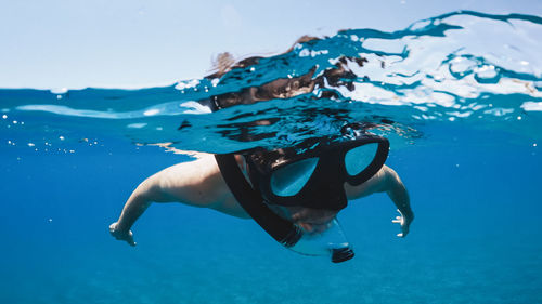 Snorkeling and free diving underwater