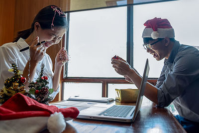 People working on table