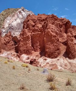 Rock formations in desert against sky