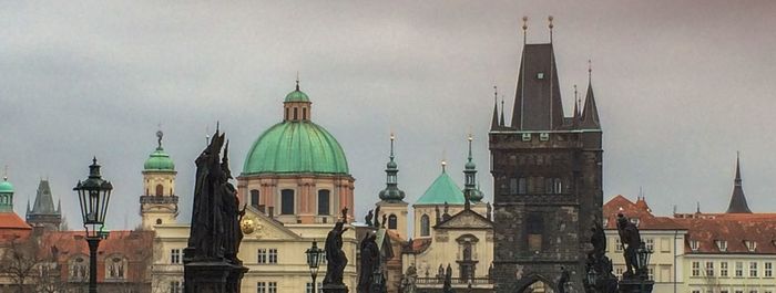 Statue of cathedral against sky