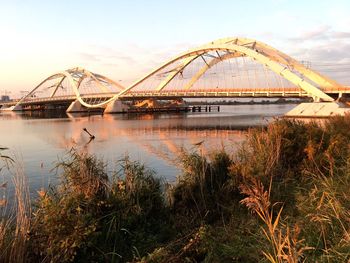 Bridge over water against sky