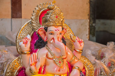 Close-up of ganesha idol