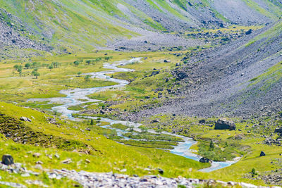 High angle view of valley