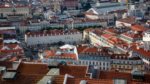 High angle shot of townscape